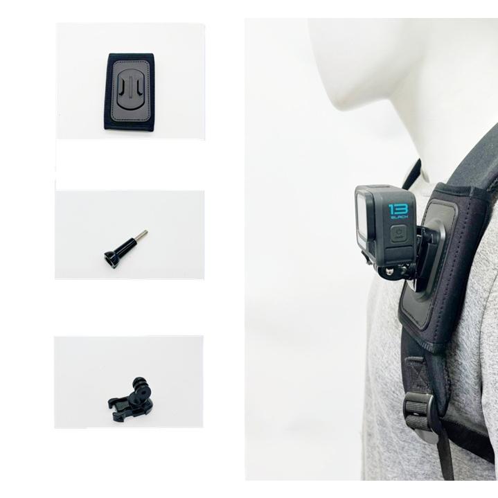 GoPro バックパックマウント 360度回転 横撮り 縦撮り 対応 リュック固定 ショルダーストラップマウント アクションカメラアクセサリー GoPro HERO DJI Osmo Act |  | 03