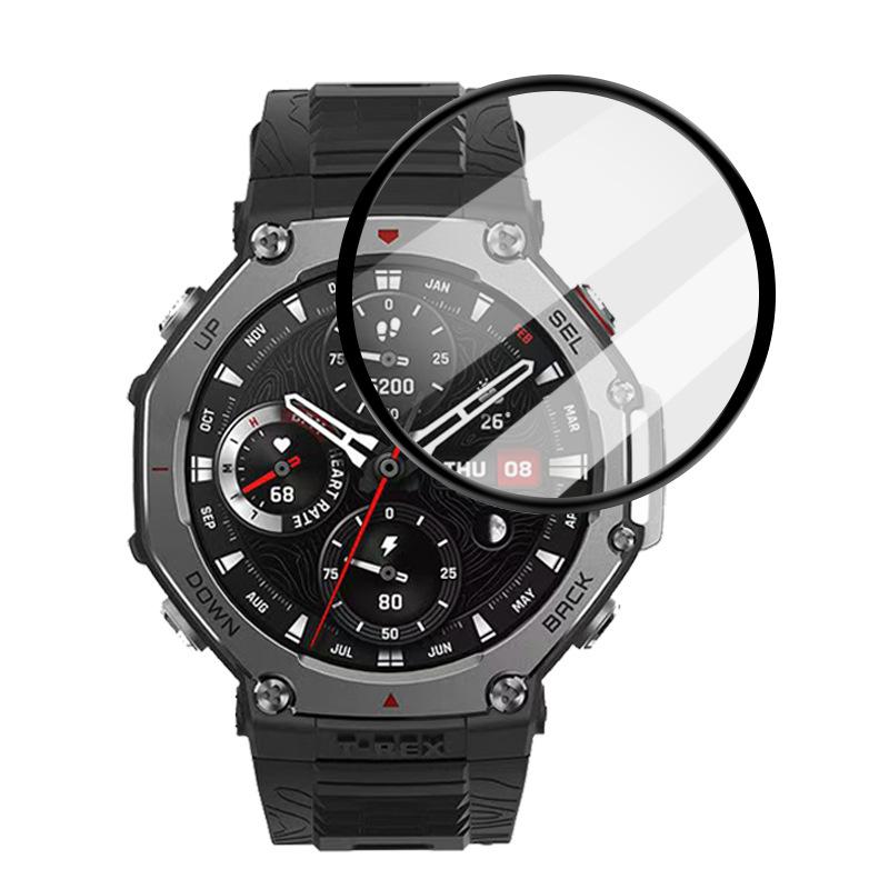 2枚 Amazfit T-Rex 3 フィルム アマズフィット 曲面カバー 全面保護 保護フィルム PET複合材 アクセサリー 画面保護 スマートウォッチ | 