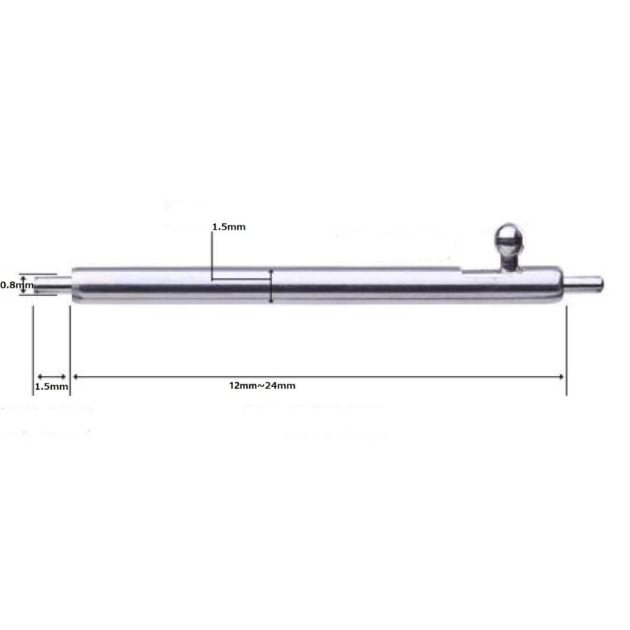 10個 スライド式バネ棒 時計ストラップ ベルト バンド 12mm~24mm  クイックリリーススプリングバーピン 連結 棒 修理ツール パーツ 時計 ベルト コマばね棒 バネ｜coco2018｜02