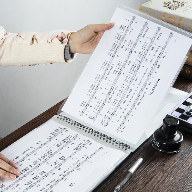 楽譜ファイル A4 横型 横開き 【直接書き込める】 20ページ 40枚収納 反射防止 リング式 楽譜入れ 譜面ホルダー ミュージックファイル ピアノ 吹奏楽 合唱 オー |  | 01