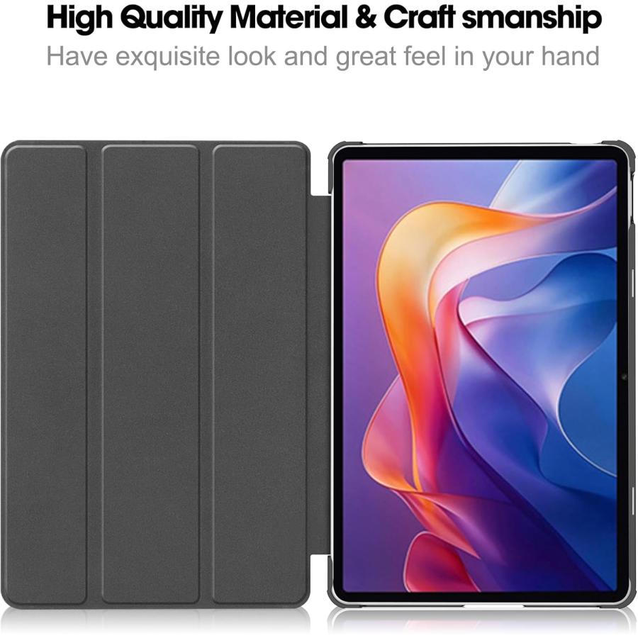 Xiaomi Redmi Pad 2 ケース 手帳型 全面保護 レッドミー パッド2 pad2 タブレットケース PUレザー 三つ折りカバー マグネット開閉式 スタンド機能 衝撃吸収 保護 |  | 04