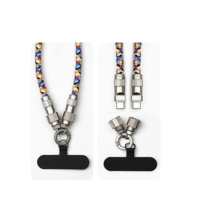 type c 充電ケーブル ストラップ 1本で２役 ケーブル 携帯ストラップ 手掛け 首掛けストラップ タイプcケーブル 60W高速充電 斜めがけ iphone アンドロイド スマ |  | 01