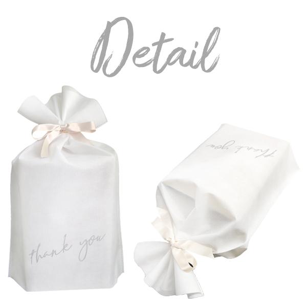 MJシートマスク100枚専用 ラッピング袋 リボン付き / ホワイトの不織布袋 リボンの色はランダム プレゼント用☆ ※本品のみ購入は不可※ザキュアは対象外 |  | 03