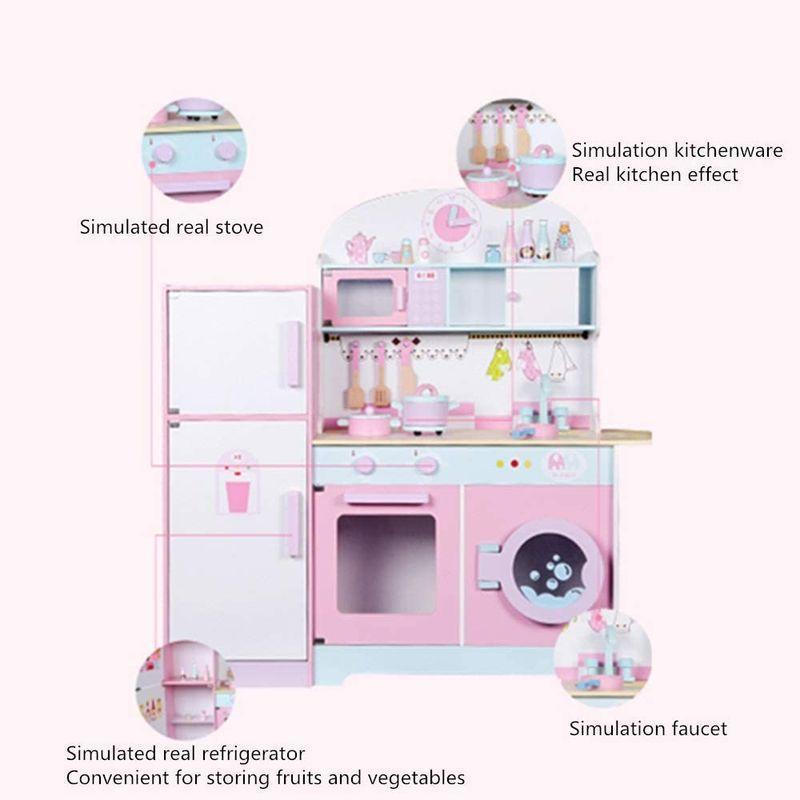 おままごと キッチンセット 木製のシミュレーション大型幼児プレイハウスキッチン冷蔵庫ストーブコンビネーションキッチンおもちゃ 子供の台所用お キッチンセット 木製のシミュレーション大型幼児プレイハウスキッチン冷蔵庫ストーブコンビネーションキッチンおもちゃ 子供の台所用お