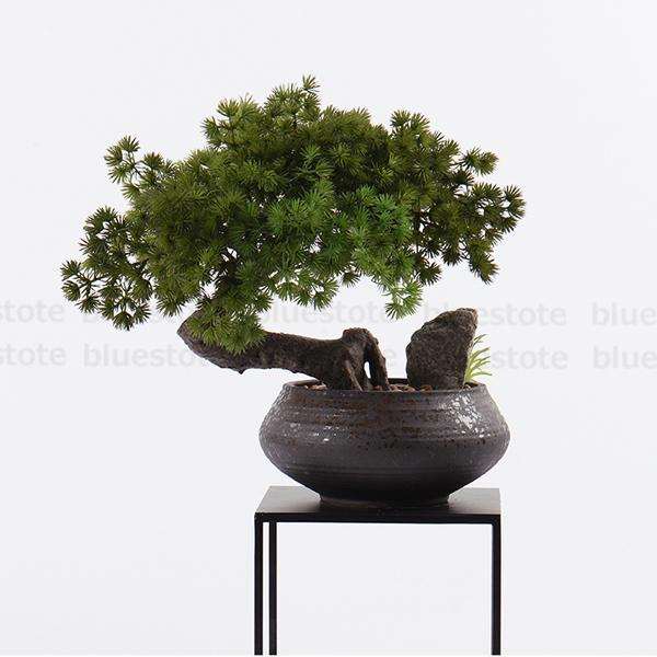 工芸品 常緑樹 松 人工植物盆栽 人工樹木 人工観葉植物 フェイクグリーン フェイク盆栽 インテリア 置物 居間/玄関 お祝い 縁起物 