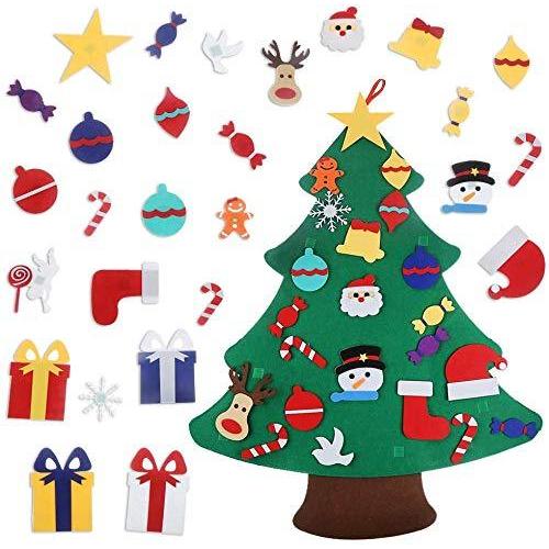 Lokipa Diy フェルトクリスマスツリー 不織布 28点パーツ付き 取り外し可能 90ｘ75cm 吊り紐付き 壁掛け クリスマス 飾り おしゃれ Gvbrxzeyom ウォールデコレーション Yummums Hu