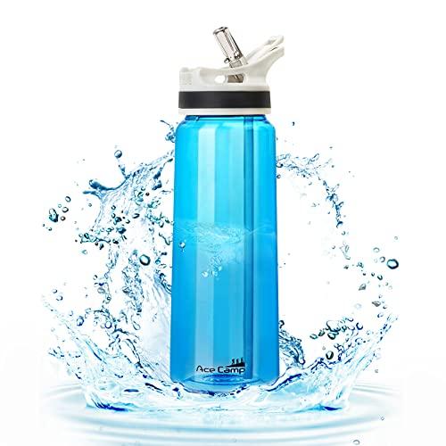 Acecamp Bpaフリー 800ml大容量水筒 Tritan製 プラスチック ストローボトル スポーツ ブルー Nc7slbxwnm Greatlocalfoods Com