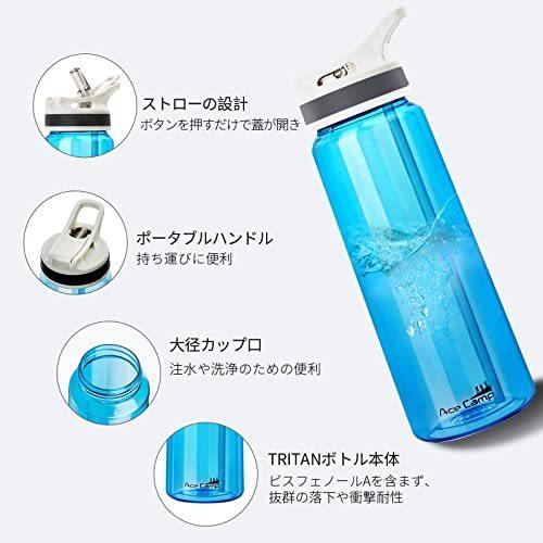 Acecamp Bpaフリー 800ml大容量水筒 Tritan製 プラスチック ストローボトル スポーツ ブルー Nc7slbxwnm Greatlocalfoods Com