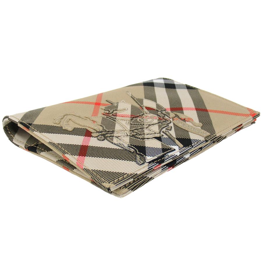 Burberry グレー チェック柄 パスポートケース Check Passport Holder in Sand - Men, Canvas | Burberry® Official