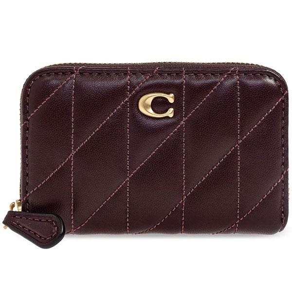 コーチ 小銭入れ コインケース カードケース メンズ レディース COACH キルティングレザー ストライプ ラウンドファスナー | COACH