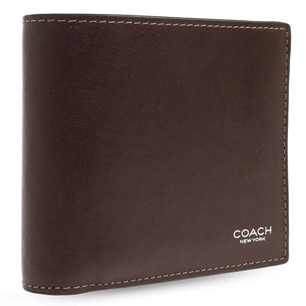 コーチ 二つ折り財布 定期入れ パスケース IDケース メンズ COACH 取り外し可能パスケース付き レザーの画像