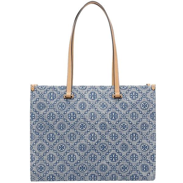 トリーバーチ トートバッグ Tory Burch レディース デニム キャンバス ロゴ モノグラム シグネチャーの画像