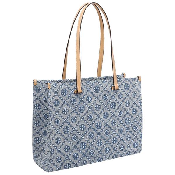 トリーバーチ トートバッグ Tory Burch レディース デニム キャンバス ロゴ モノグラム シグネチャーの画像