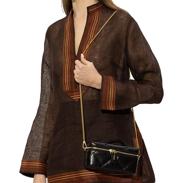 トリーバーチ バニティバッグ Tory Burch レディース ナイロン キルティングレザーの画像
