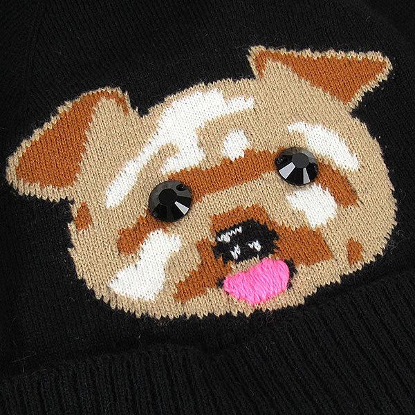 ケイトスペード ニット帽 帽子 ニットキャップ kate spade 犬 イヌ  