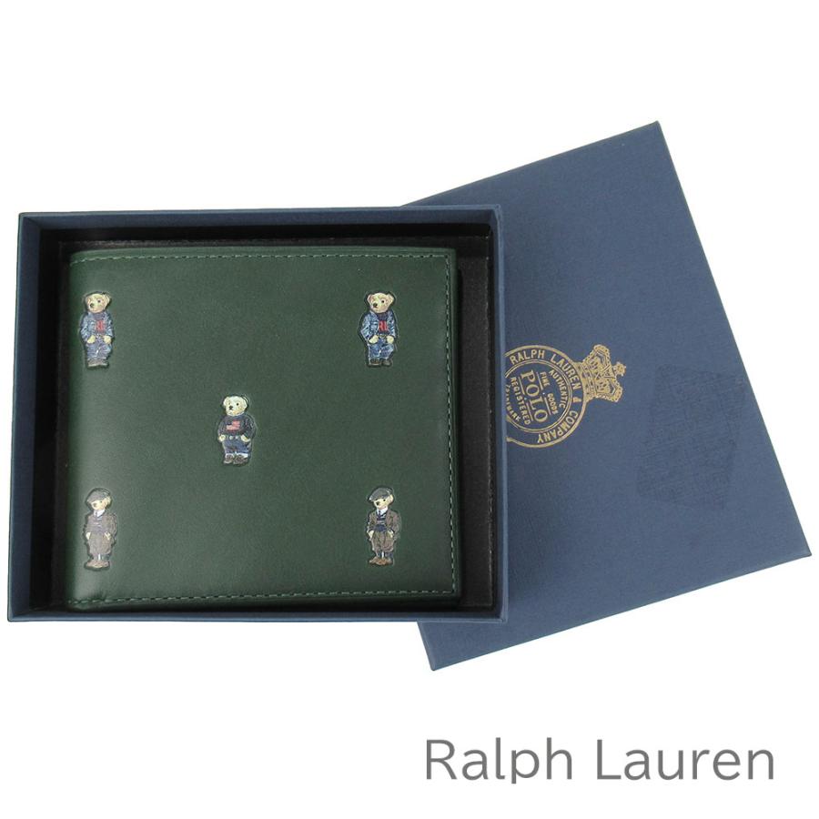 ポロ ラルフローレン 二つ折り財布 メンズ 専用箱付き レザー クマ 熊 