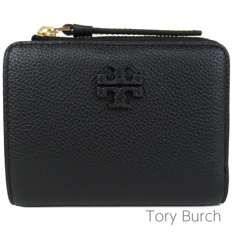 95 美品 TORYBURCH トリーバーチ 2つ折り財布 トリーバーチ 二つ折り財布 ミラー ミニ財布 ブラック