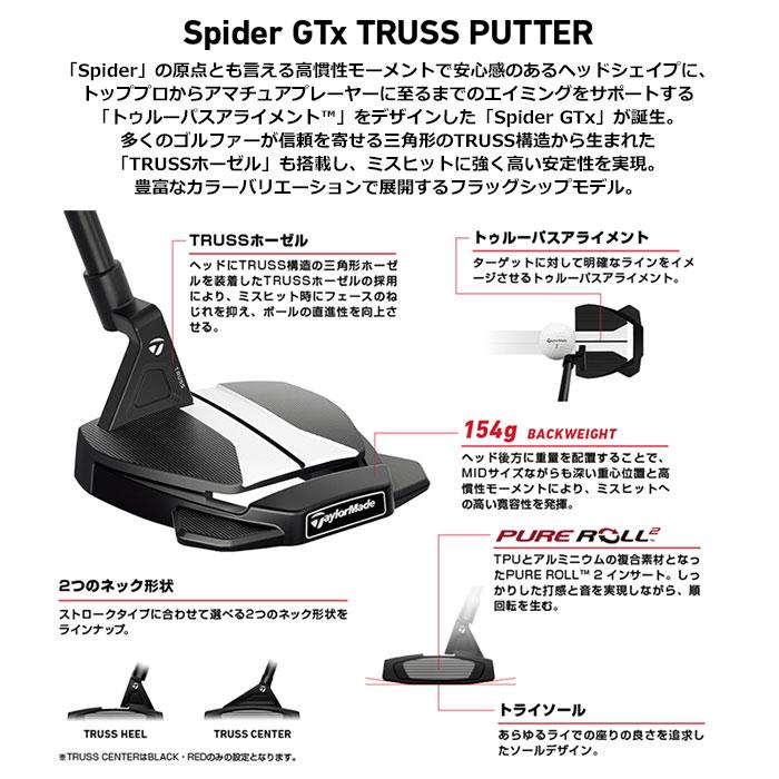 TaylorMade Spider GTx BLACK TRUSS TM1/TM2 パター 日本仕様