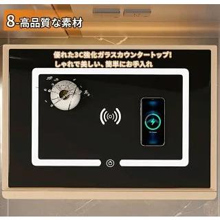 サイドテーブル ナイトテーブル 多機能 ワイヤレス充電機能付き センサーライト付き スピーカー搭載 金庫 3色照明 木製 北欧 家具 寝室収納 PSE認証済み |  | 11