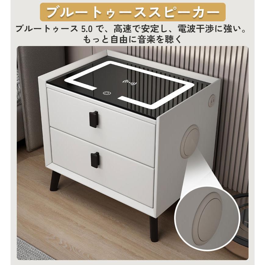 北欧風3層ベッドサイドテーブル - エレガンスと機能性を兼ね備え スマートサイドテーブル 多機能 サイドテーブル ベッドサイド