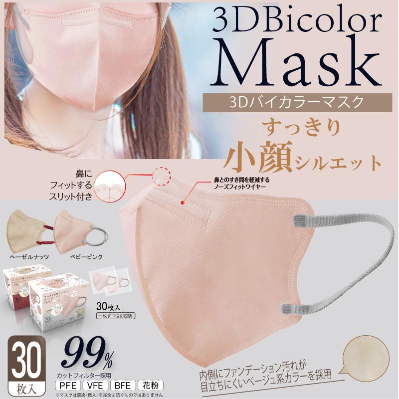 ヒロ・コーポレーション 3Dバイカラーマスク 立体マスク 30枚×12個