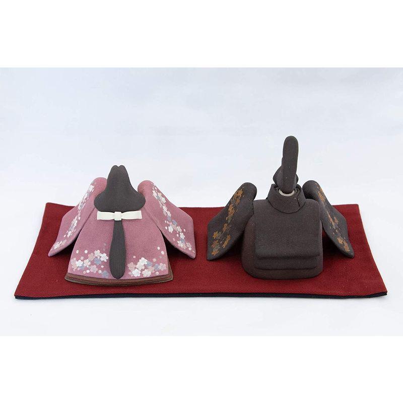 ひな人形 陶雛 澤りか作 (女雛 赤紫、男雛 黒) お雛様 コンパクト 水洗い可 桐箱入り 陶雛 澤りか作 女雛 赤紫 男雛 お雛様 コンパクト 水洗い可 桐箱入り