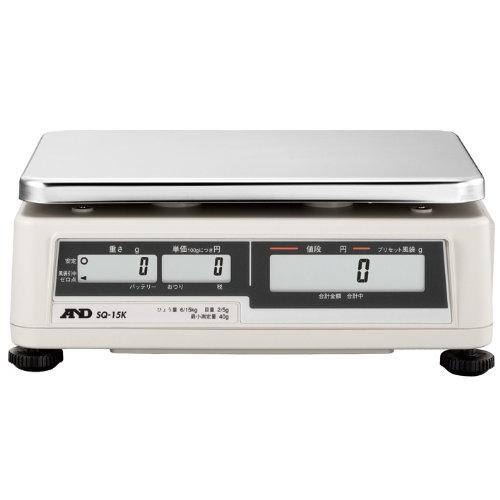 A&D 検定付き店舗用料金はかり SQ-6K ≪ひょう量:6000g 最小表示:1~2g(使用範囲:20~6000g) 皿寸法:300(W)*210(｜cocoand｜02