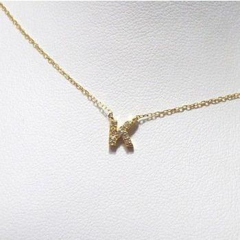 K18イニシャルネックレス ホワイトゴールド イエローゴールド K