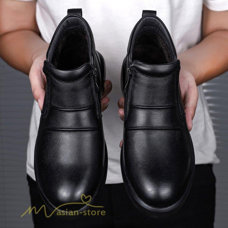 ショッピングファッション 革靴 冬新作 紳士靴 メンズシューズ ローファー 裏起毛 ジッパー ミドル 暖か 保温 ビジネスシューズ フォーマル オフィス 柔らか スリッポン 革 通気 快適 超お買い得商品 Gaains Com