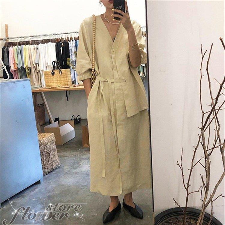 ワンピース レディース 春半袖ワンピース30年 40代 キレイめ ロングワンピース 無地 Aラインワンピース ゆったり オシャレ 上品 韓国風 通勤 着痩せ 人気ブランドを