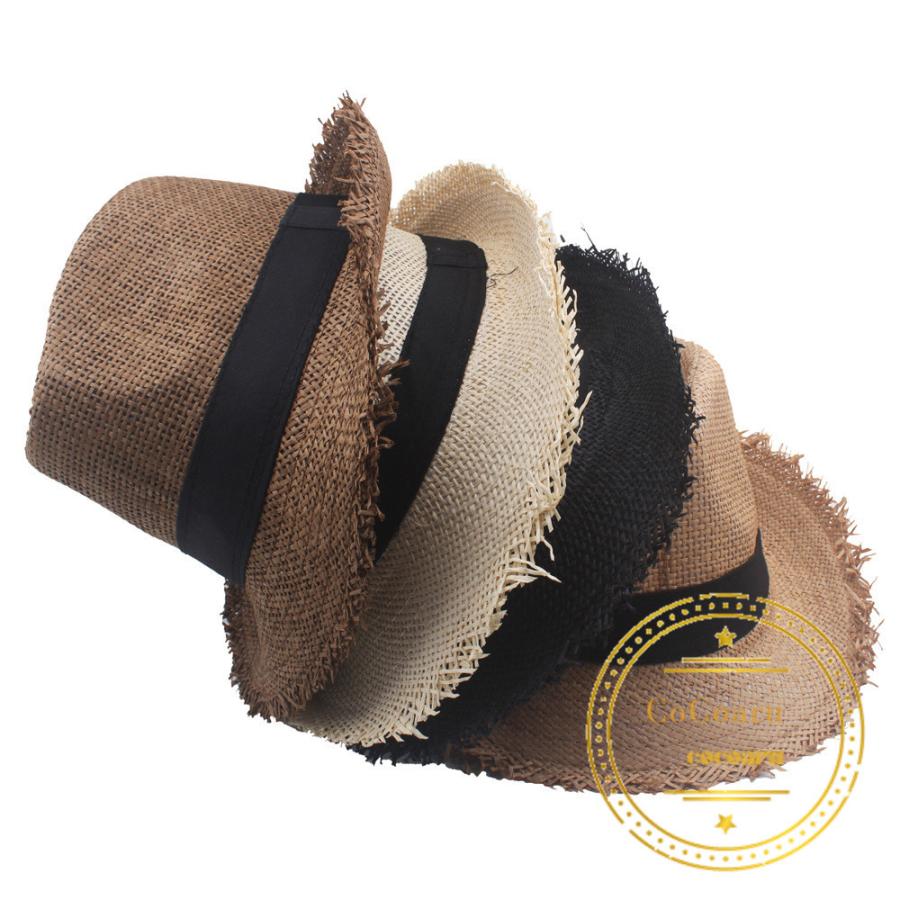 新発売 麦わら帽子 メンズ ソフトハット 大きいサイズ 無地 紳士 カジュアル 夏 春 秋 ギフト プレゼント ハワイ ブラック ベージュ カーキ コーヒー 58cm Parkside Mu