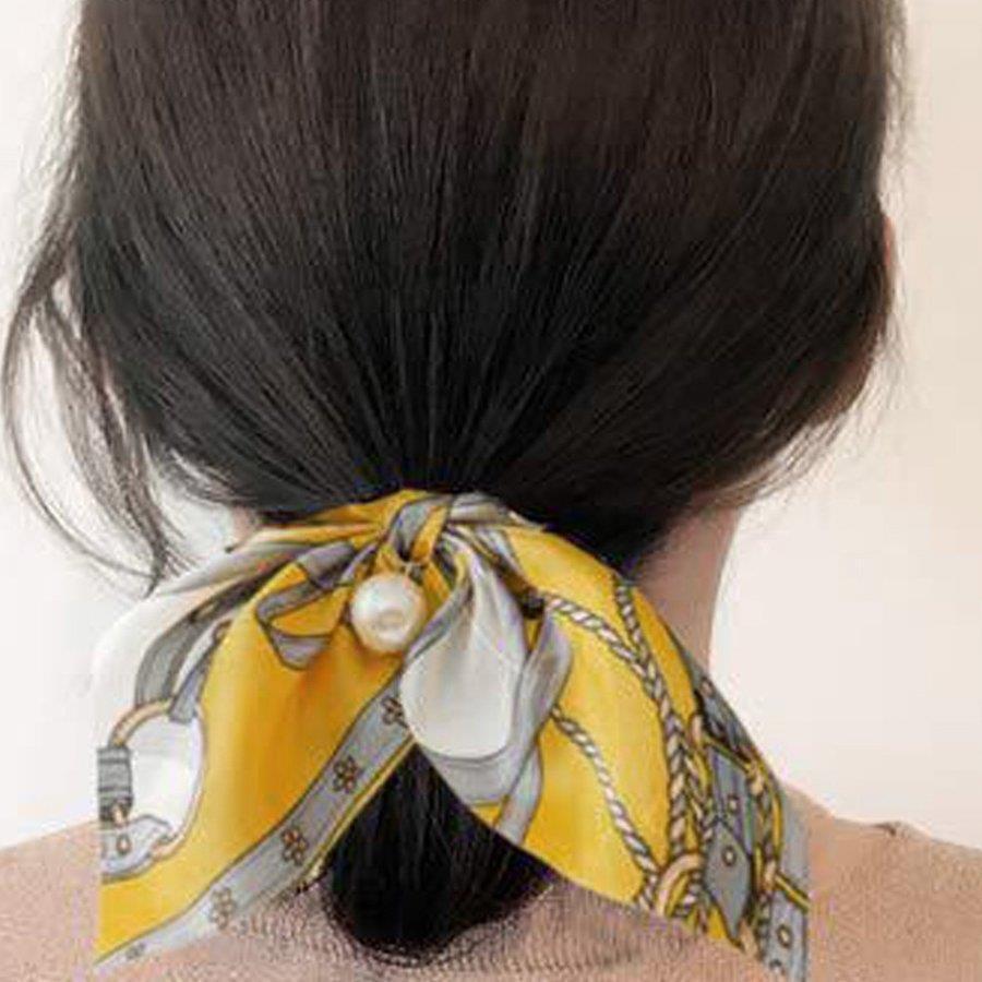 スカーフ シュシュ ヘアゴム 蝶結び リボン ヘアアクセサリー フラワープリント 髪飾り フェイクパール まとめ髪 カラフル Xrxl Cocoaru Store 通販 Yahoo ショッピング