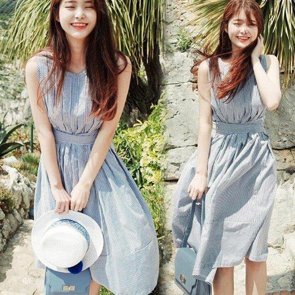 ワンピース レディース 夏 オシャレ ワンピ ボーダー ノースリーブ ワンピース 風 膝丈 ロング丈ワンピース 大人可愛い 上品 旅行 i480l5xk ワンピース チュニック Multisac Care Pt