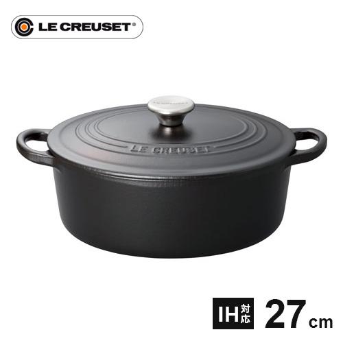 ル・クルーゼ ココット・オーバル 27cm マットブラック 2102 鋳物