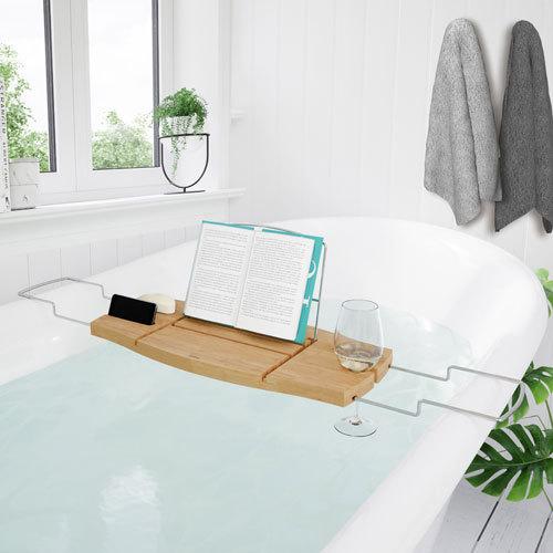 umbra アクアラ バスタブキャディ ナチュラル お風呂 テーブル TV