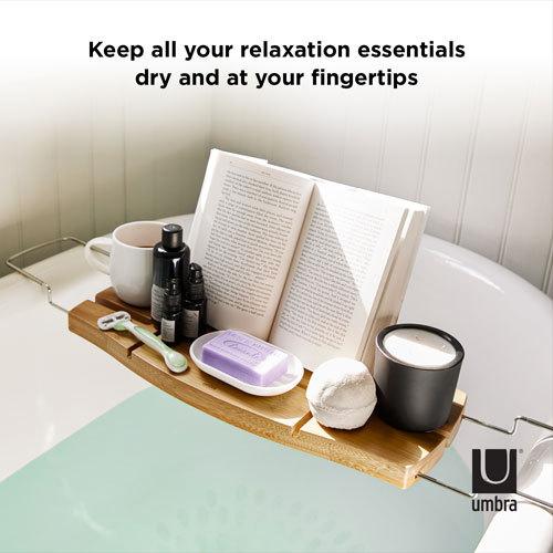 umbra アクアラ バスタブキャディ ナチュラル お風呂 テーブル TV