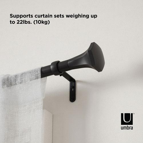 umbra 伸縮 カーテンポール カーテンロッド ブラック 幅91.4-182.9cm
