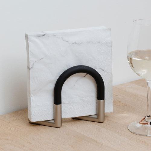 umbra アンブラ ペーパーナプキンホルダー ブラック ニッケル おしゃれ カフェ 紙ナプキン 収納 ペーパー収納