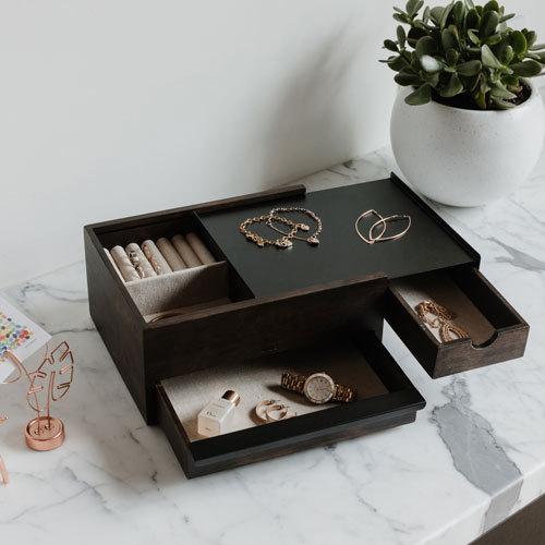 umbra ストウイット ジュエリーボックス ブラック/ウォルナット 0028295474221cocoatta 通販 Yahoo