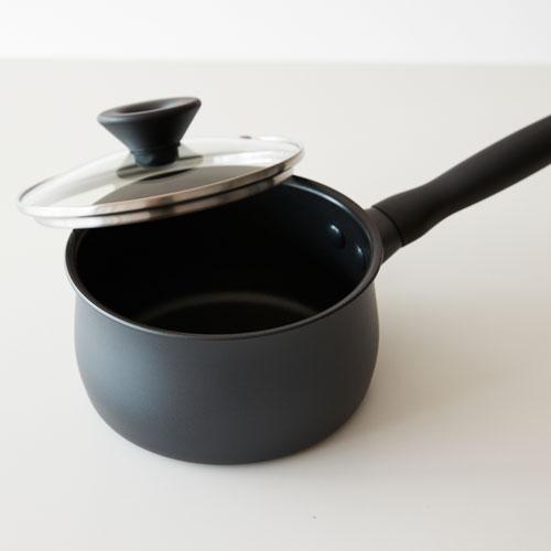 MEYER マイヤー ミッドナイト MIDNIGHT 片手鍋 16cm ih対応 pfoaフリー ih ガス 両用 焦げ付かない 焦げ付きにくい 硬質アルマイト加工 オールブラック