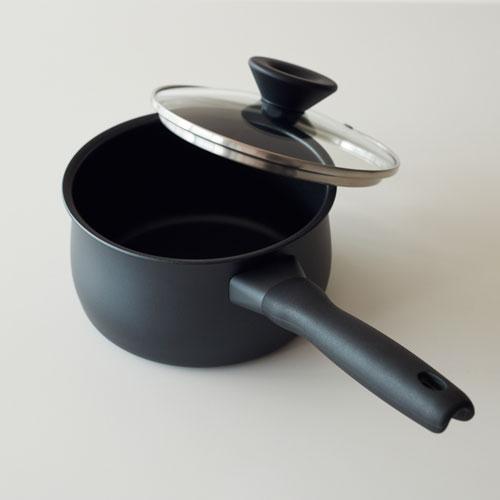 MEYER マイヤー ミッドナイト MIDNIGHT 片手鍋 16cm ih対応 pfoaフリー ih ガス 両用 焦げ付かない 焦げ付きにくい 硬質アルマイト加工 オールブラック