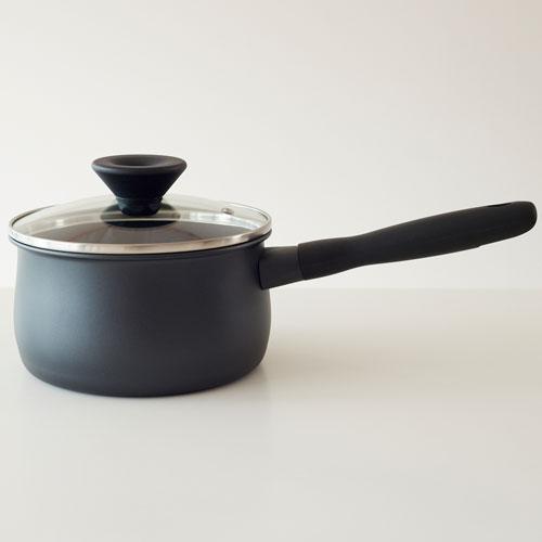 MEYER マイヤー ミッドナイト MIDNIGHT 片手鍋 16cm ih対応 pfoaフリー ih ガス 両用 焦げ付かない 焦げ付きにくい 硬質アルマイト加工 オールブラック