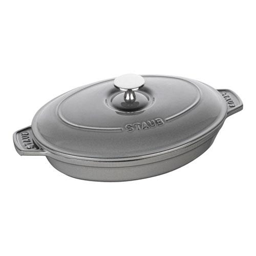 Staub オーバルホットプレート（蓋付き）23cm ストウブ staub オーバルホットプレート 蓋付 23cm グレー 40509