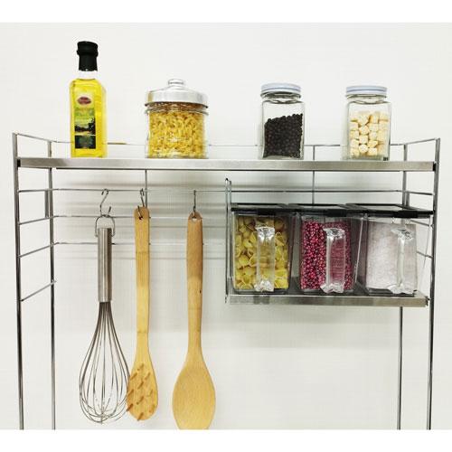 ビーワーススタイル ステンレス天板 キッチンラック シルバー スパイス