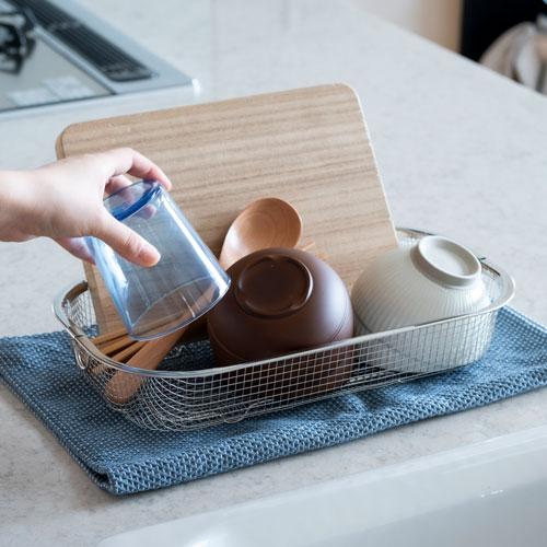 ビーワーススタイル すっきり暮らす 水切りかご 浅型 燕三条 水切り