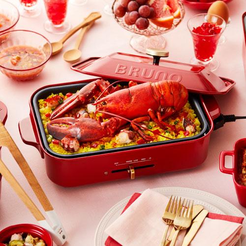 ブルーノ BRUNO コンパクトホットプレート レッド BOE021-RD