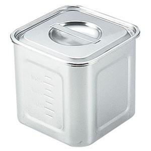 モリブデン深型角キッチンポット　目盛付　19.5cm&18cmセット SA モリブデン 深型角キッチンポット 目盛付 18cm