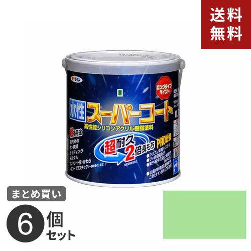 まとめ買い　アサヒペン　超耐久　パステルグリーン　超多用途　水性スーパーコート　0.7L　6個セット