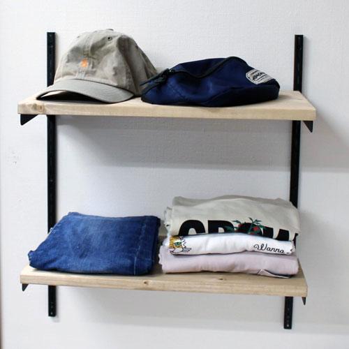 WAKI 和気産業 ピラシェル棚セット 1×4材 3枚用 黒 壁掛収納 賃貸