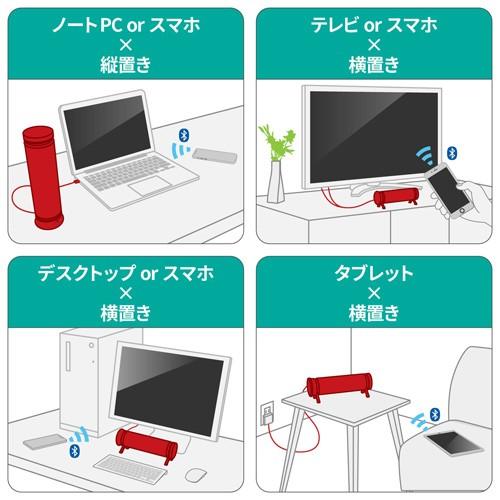 エレコム ELECOM 縦でも横でも使えるスピーカー Bluetooth 有線 重低音 パッシブラジエータ搭載 ホワイト SP-PCBS01UWH｜cocoatta｜03